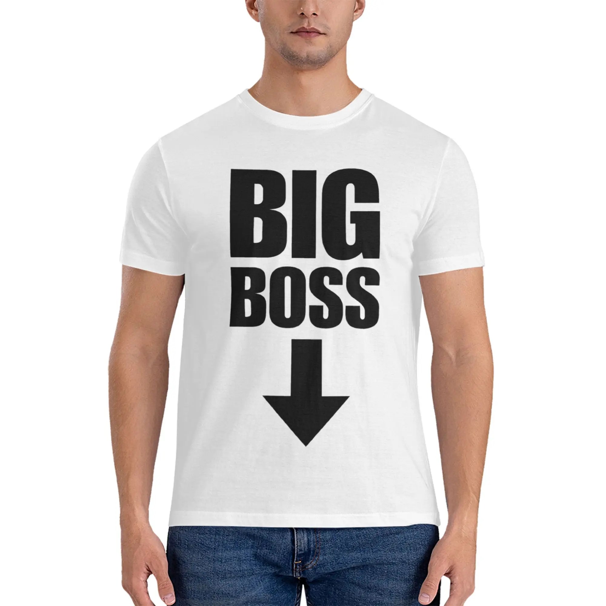Big Boss With Arrow Pointing Down 100% Cotton T-Shirt Men's T Shirts Men O-Neck Short Sleeve S-6XL