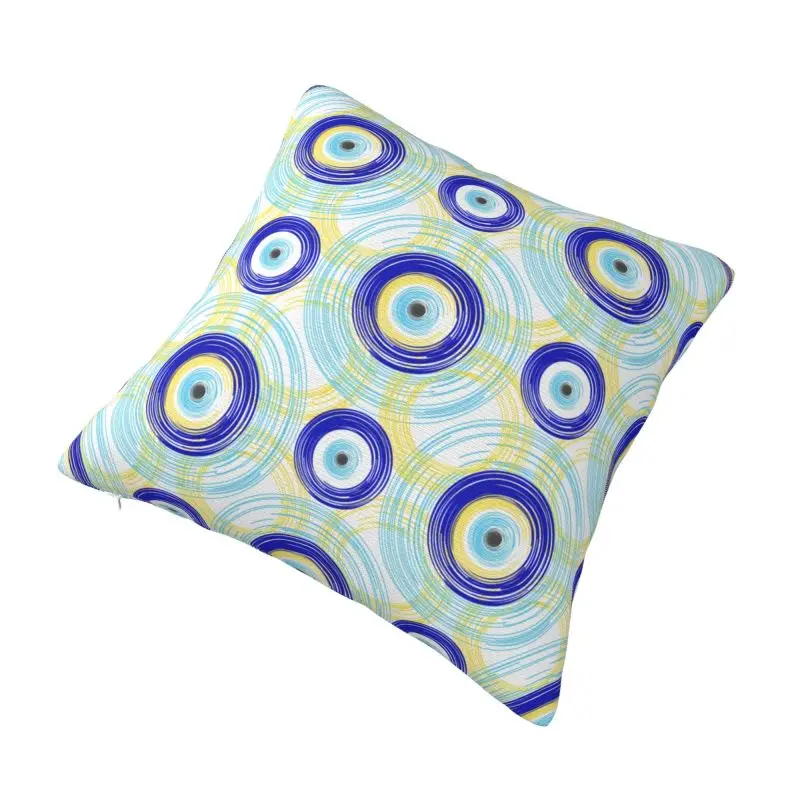 Custom Turkey Evil Eye Symbol Pattern Nazar Amulet Cushion Cover Velvet Modern Pillow