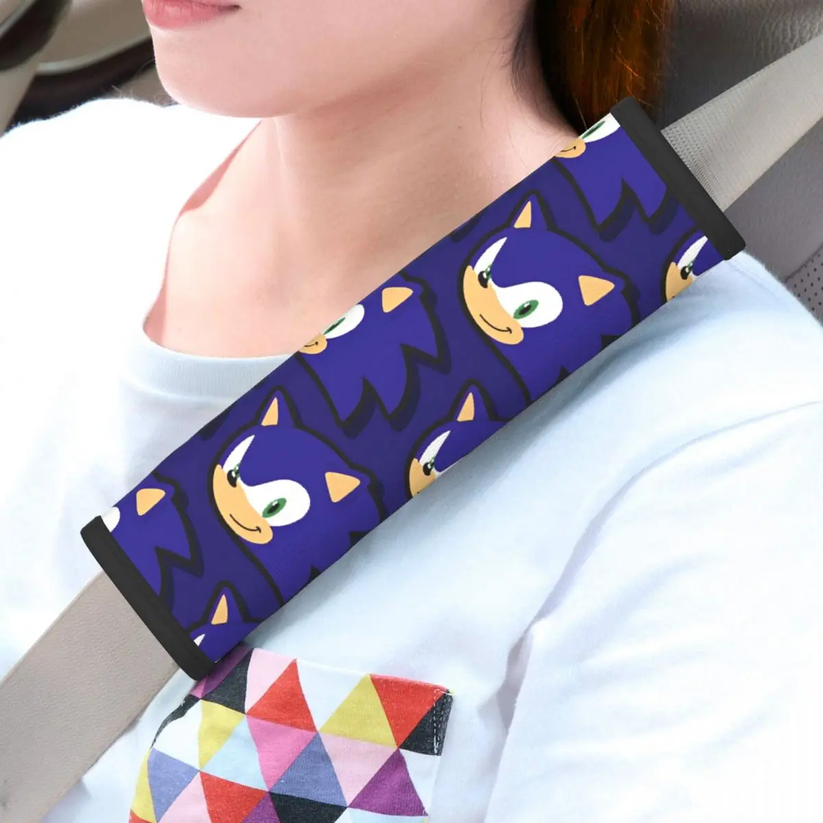 

2-Pack Shadow The Hedgehog Car Seat Belt Pads Cover for Car Interior Accessories Seatbelt Shoulder Harness Pad
