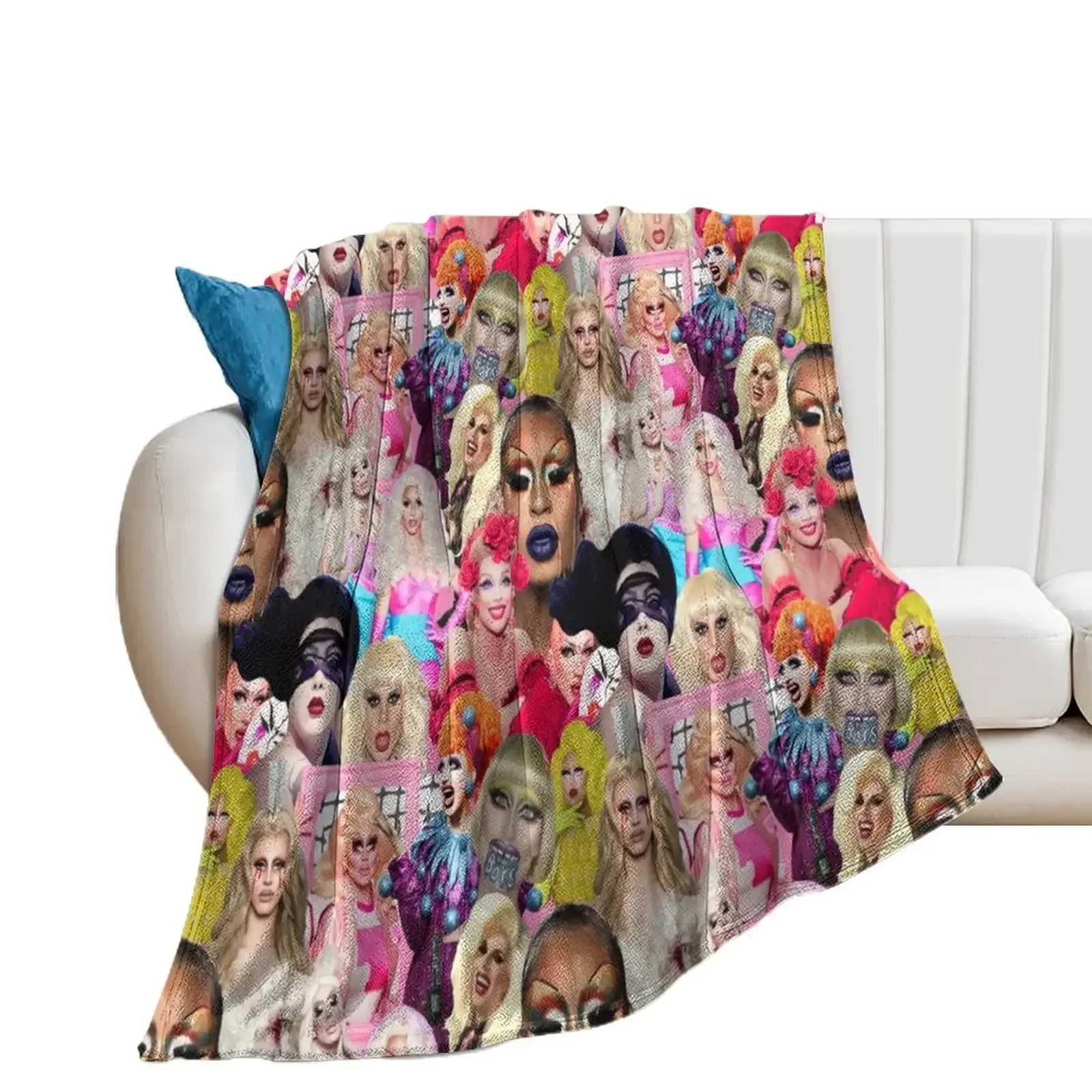 rupaul drag race collage Throw Blanket Weighted decorative Luxury Camping Blankets