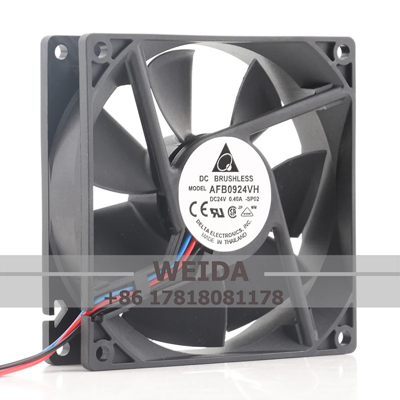 Delta AFB0924VH 92x92x25mm 24V DC Fan 0.4A 9cm 9225 9.6W 81.47CFM Ball Bearing inverter chassis cabinet axial cooling fan