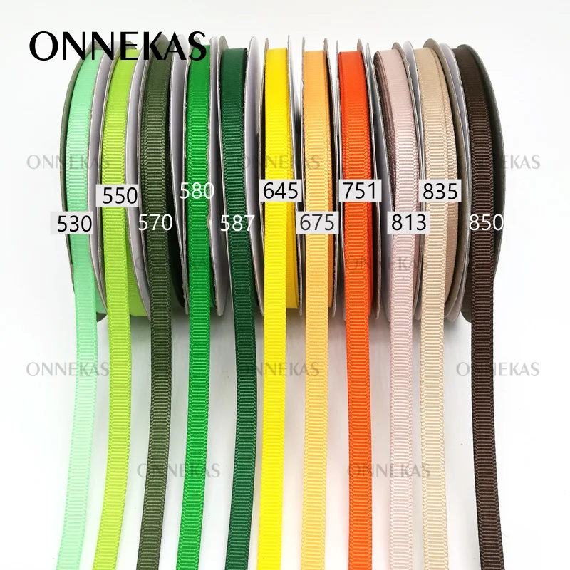 100Yards Solid Colour Grosgrain Ribbon 6mm 1/4“ High Quality 100% Polyester Grosgrain Ribbon Tapes Multi Colors 196 Options