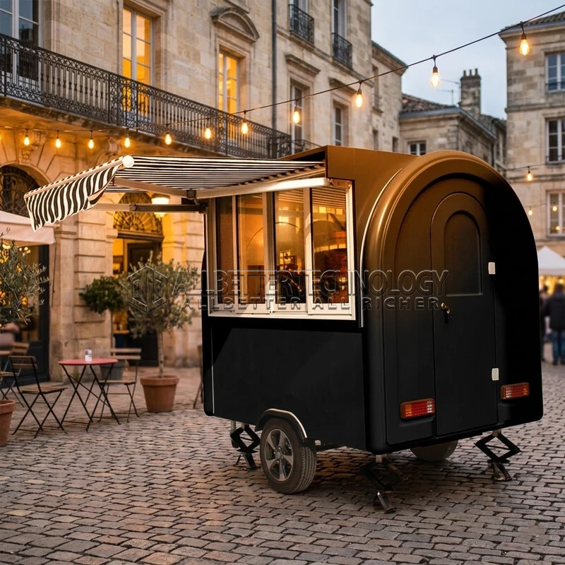 Allbetter Mobile Fast Food Truck Fully Equipped Pizza Burger Taco Fries Ice Cream Coffee Small Food Traile For Sale USA
