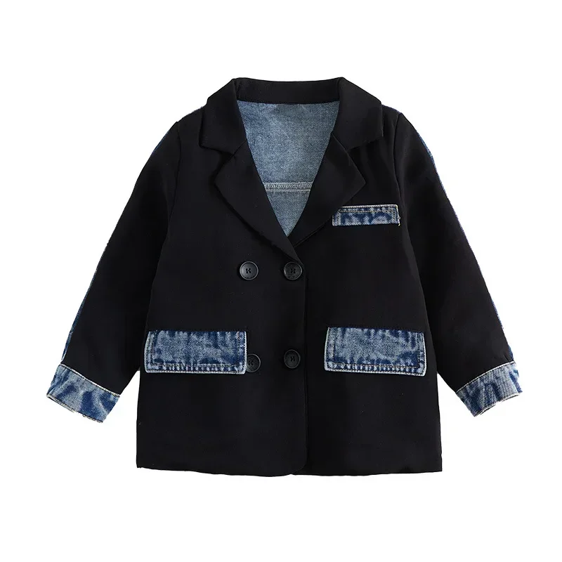 Giacche di jeans per bambini Moda Patchwork Blazer casual Top per ragazzi Ragazze 8 10 12 13 anni Autunno Scuola Adolescenti Capispalla per bambini