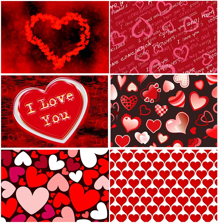 

Red Love Heart Backdrops Poster For Valentine's Day Decor Anniversary Party Photography Supplies Backgrounds Photocall Banner