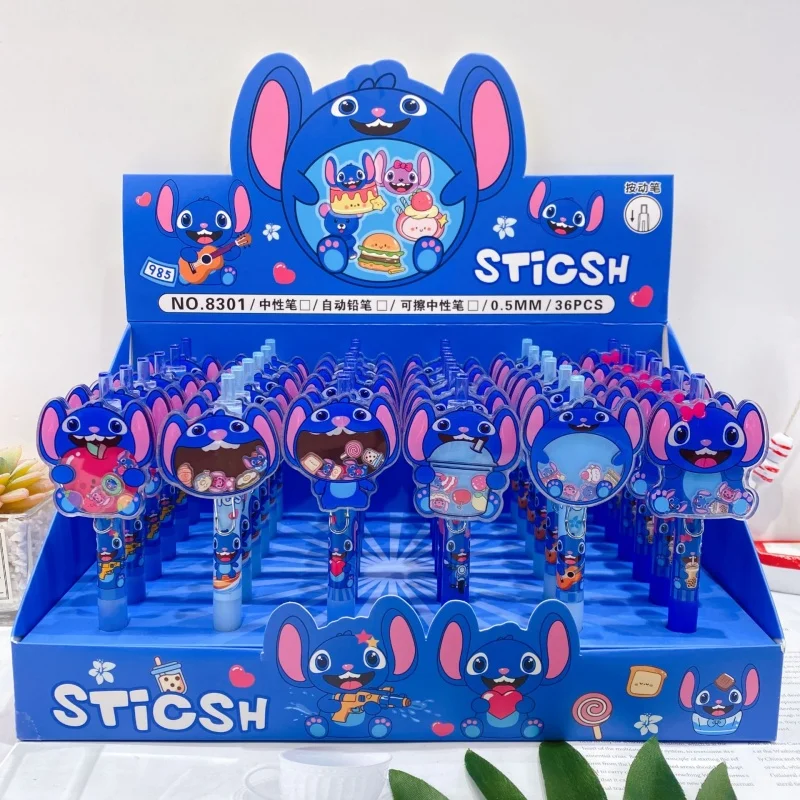 

12/24 шт., креативная гелевая ручка Disney Stitch Press, милые 0,5 мм, черные чернила, ручки для подписи, канцелярские принадлежности, подарок, школьные письменные принадлежности
