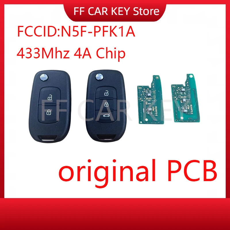 

OEM PCB Para Renault Oroch Logan Duster Sandero FCCID:N5F-PFK1A 433Mhz 4A Chip IC:3248A-RFK1A Chave de Controle Remote