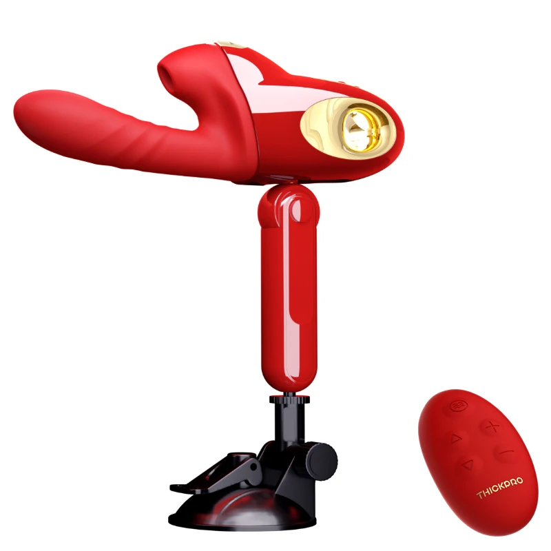 Leten Remote Control Clitoral Sucking Telescopic Vibrating Sex Gun with Sucker,Heatable Machine Female Masturbation Pumping Gun