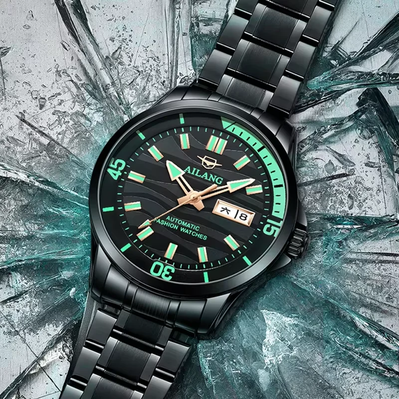 Top Brand AILANG Sapphire Glass Stainless Watch Case Diving Watch Luxury Quartz Watches For Men 30M Waterproof Mechanical Watch