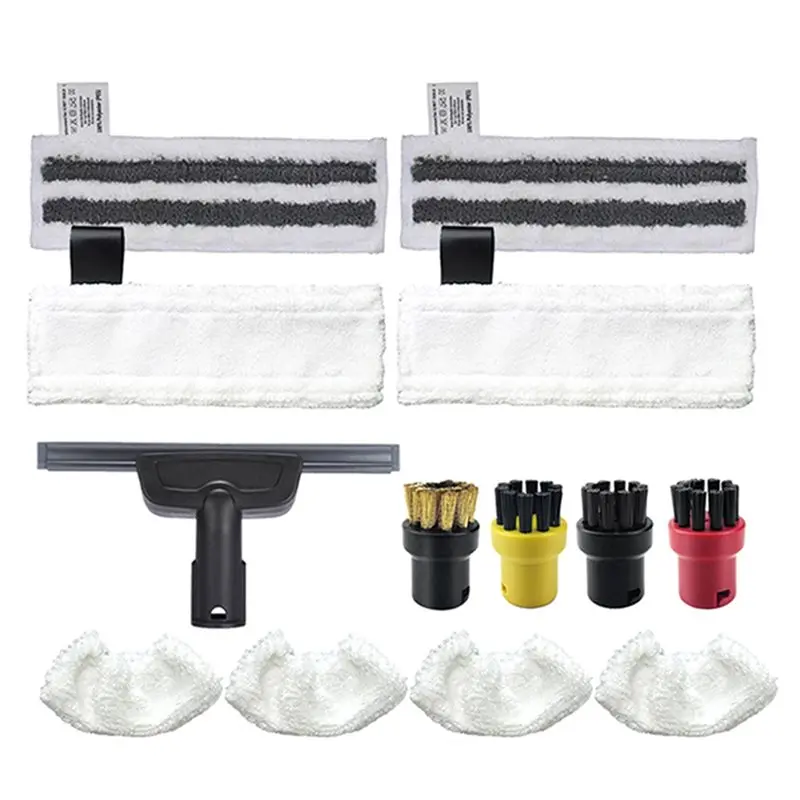 A76G-Handheld Vacuum Cleaner Parts Microfibre Steam Mop Rags Brush Head Mop Pads Glass Scraper