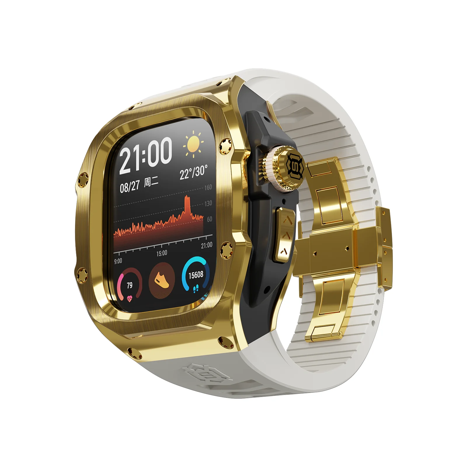 

New Style Golden/Rose Gold/Black/Original Steel Color Luxury Steeless Cases for IWatch Ultra 1/2 49mm screen protector