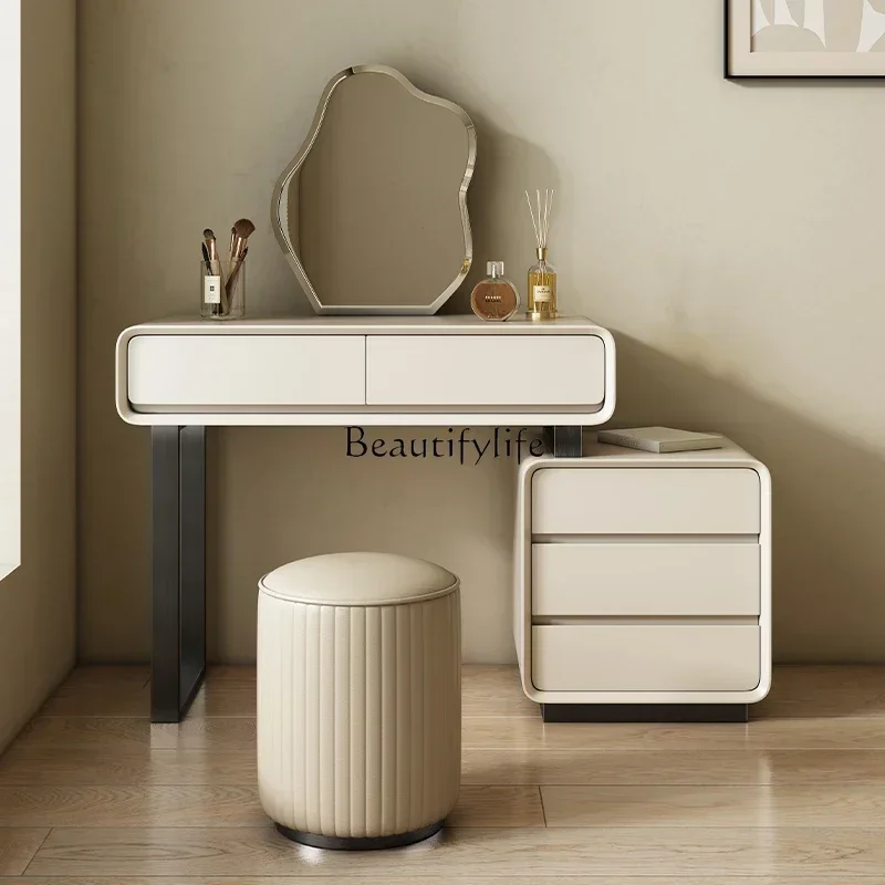 LJY*Mini solid wood paint dressing table master bedroom modern simple light luxury high-end makeup table