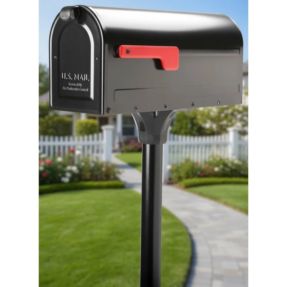 

Medium Mount Mailbox and In-Ground Post Kit for Home, Durable Weather-Resistant Outdoor Mailbox with Easy Installation
