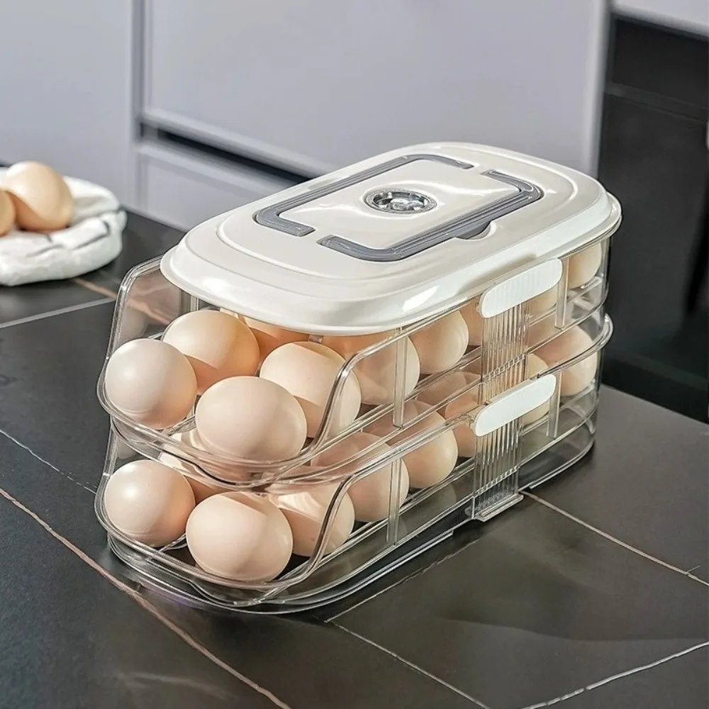

Home Refrigerator Automatic Rolling Egg Storage Tray Side Door Storage Container Food-Grade Rolling Egg Rack