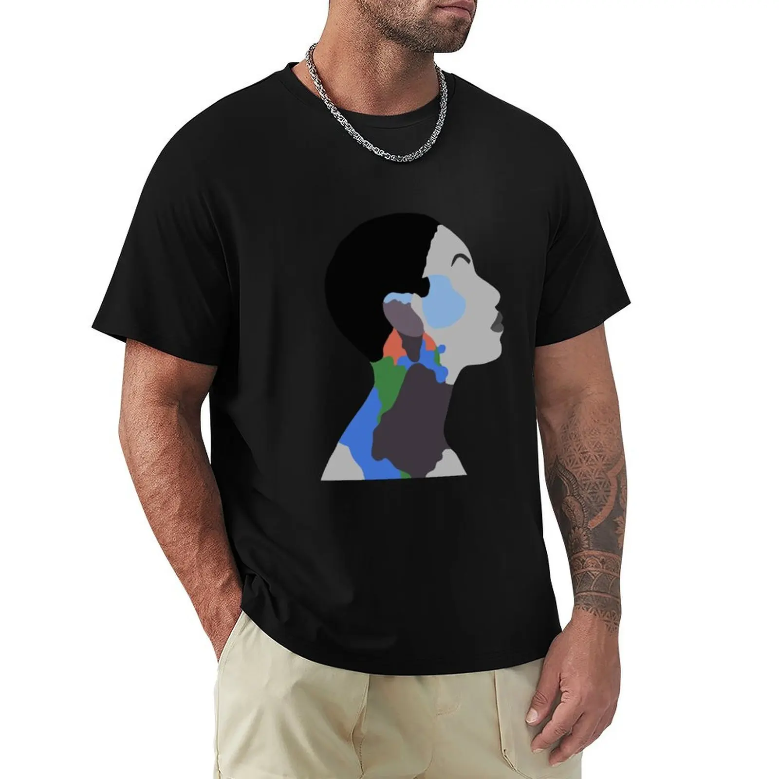 Dominique Fils-Aimé Outline T-Shirt Streetwear Print Tee Shirt