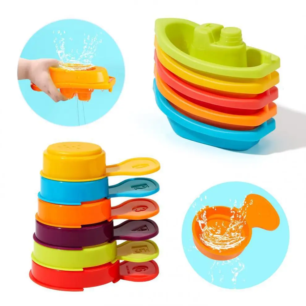Early childhood education for infants and young children, preschool puzzle, layered music, colorful floating boat, summer water