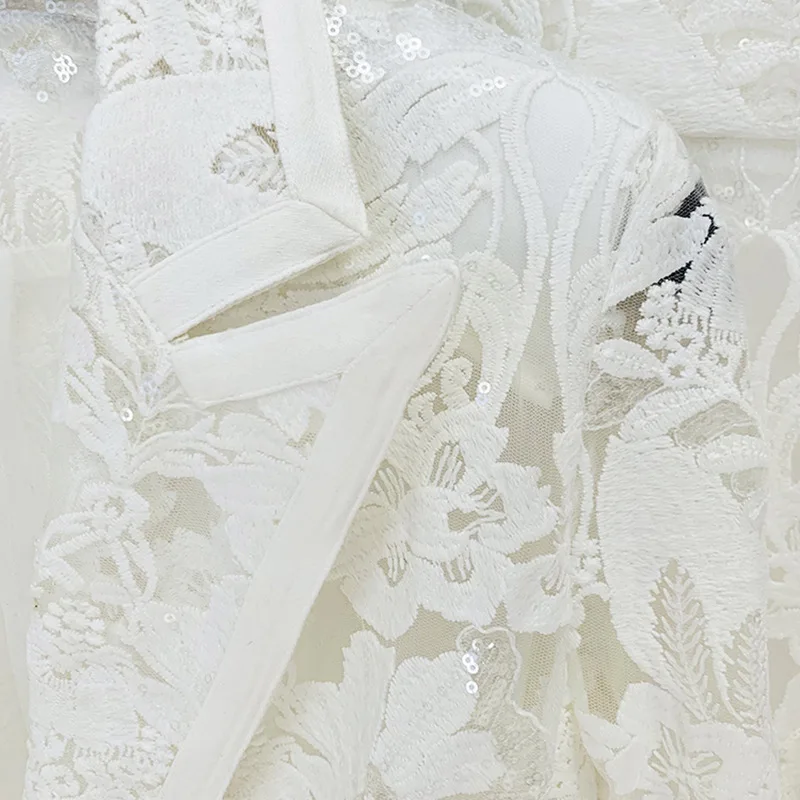 2025 Moda Nuovo Stile Maglia Pesante Ricamo Paillettes Vestito Giacca Pantaloni Vestito A Due Pezzi Set Ensemble Femme 2 Pièces Été