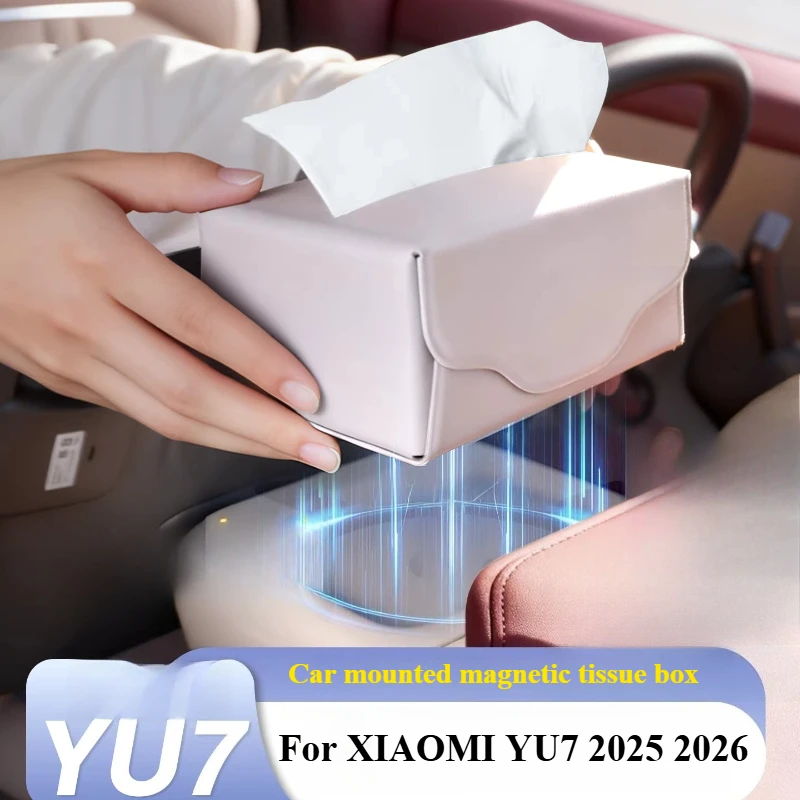 

For XIAOMI YU7 2025 2026 Car Magnetic Tissue Box Screen Back Tissue Storage Bag Set Car Interior Accessories