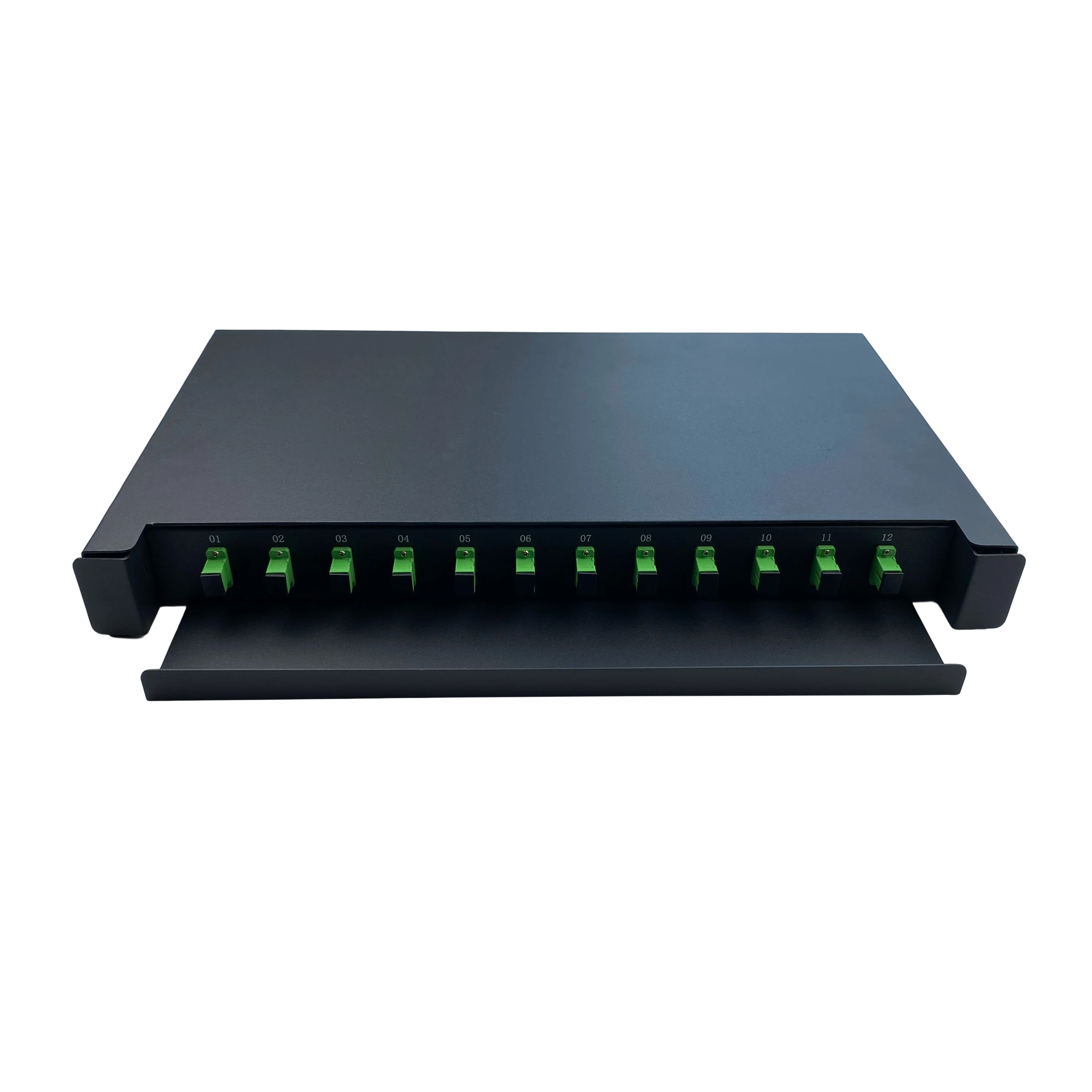 12 24 48 Port Fiber Optic Patch Panel 1U 19 Inches Rack Mount LC SC Full Equipment Sliding  drawer type Fiber Patch Panel