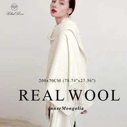 Women Scarf Winter Wool Shawl  White Shawl Thickened Big size long Scarf 100% Wool scarf for Lades 2021 New Hot Sell Fashion