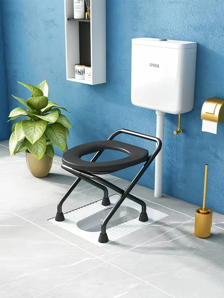 Folding Chair Squatting Pit Toilet Toilet Chair Portable New Upgraded Thickeneded