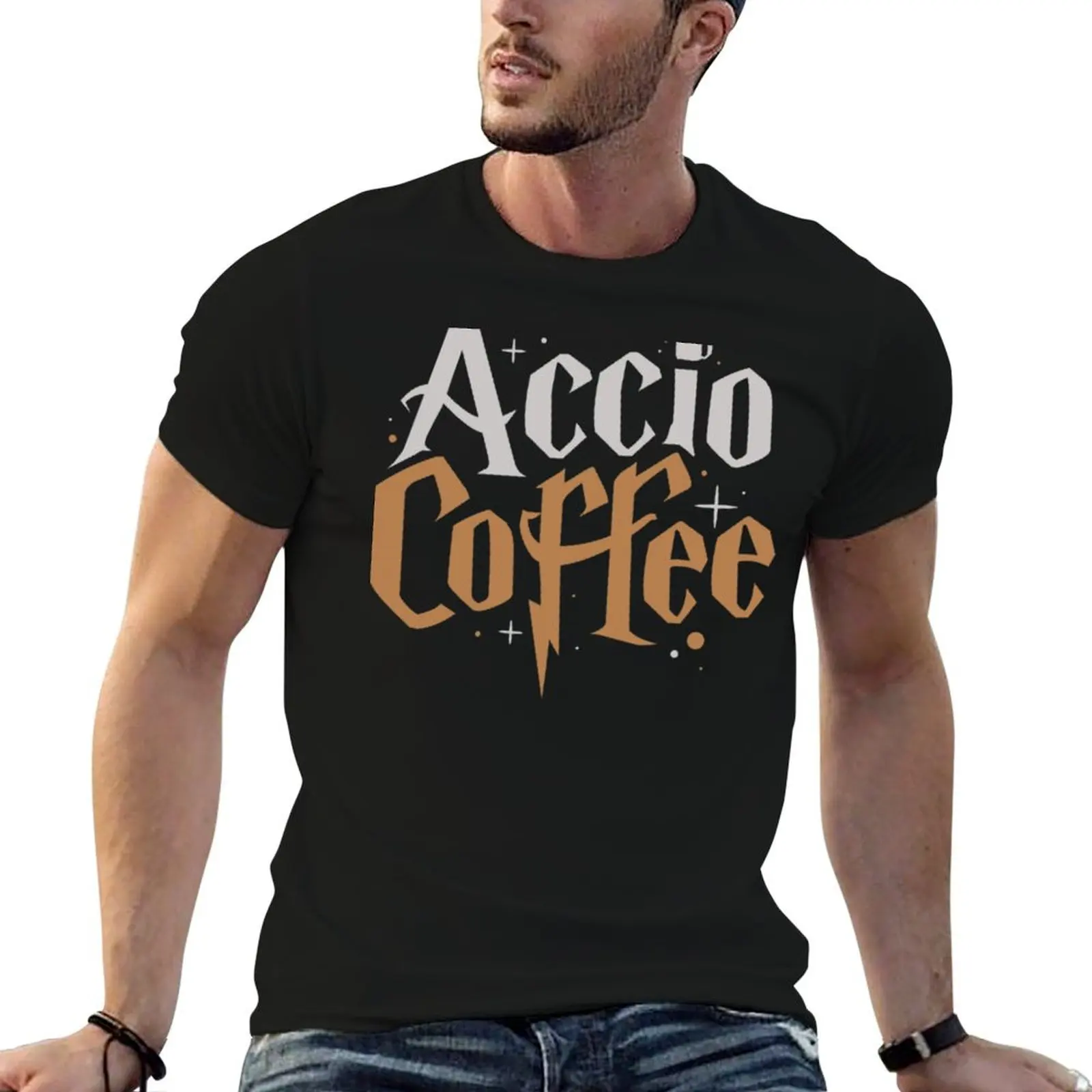 Accio Coffee T-Shirt valentines clothes sports fans heavy weight t shirts for men
