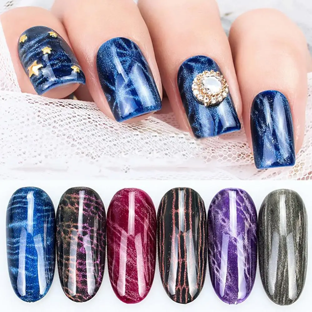 Caneta magnética Nail Art para DIY, polonês 3D, ferramenta de manicure gel UV, listra flor dos olhos, beleza e saúde, 1pc