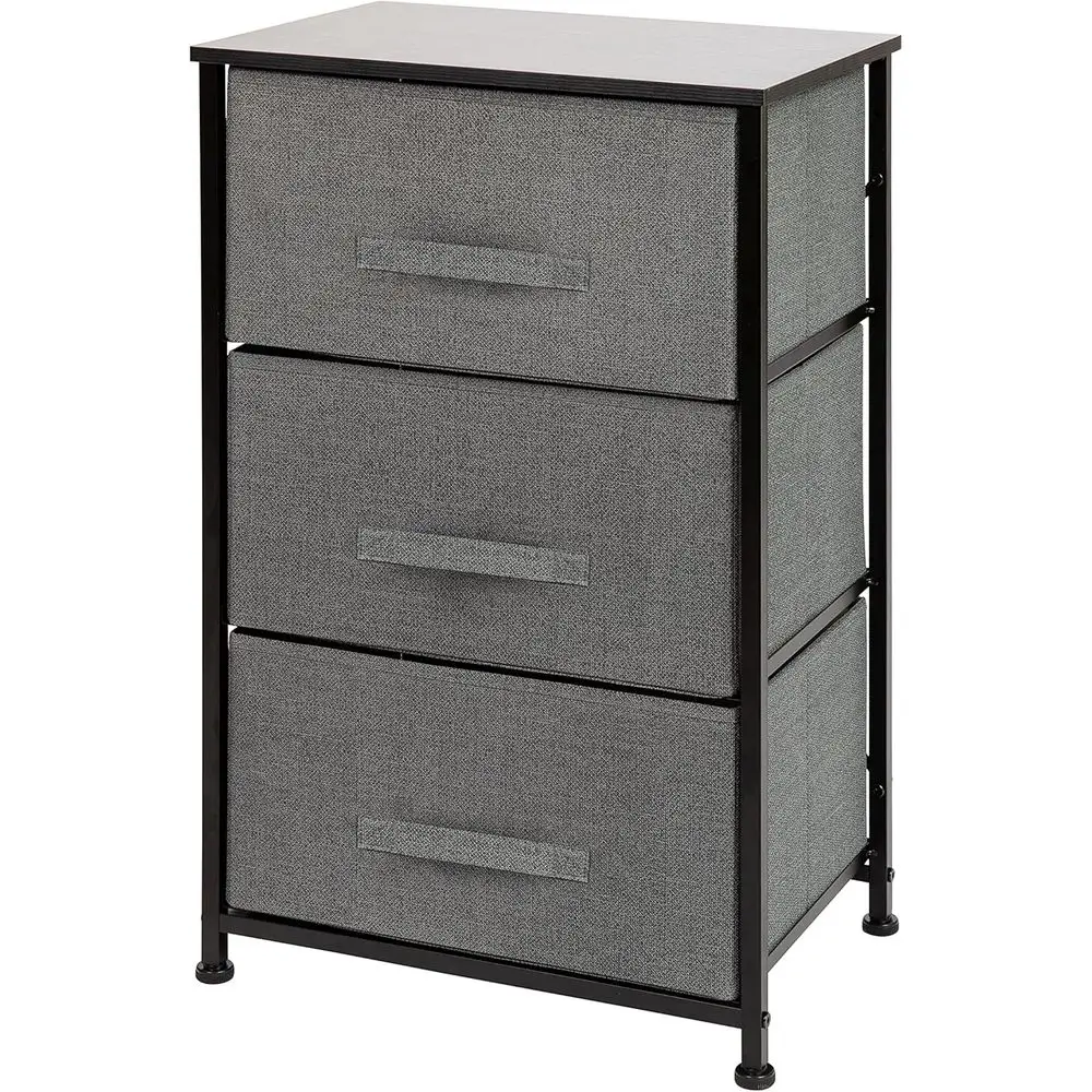 

3 Der Storage Drer - Black Cast Iron e and Wood Top - 3 Easy Pull k Gray abric Ders
