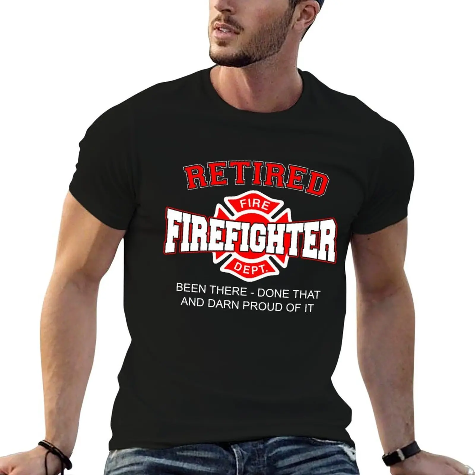 RETIRED FIREFIGHTER T-Shirt man graphic t shirt man t shirt summer man t shirts graphic T-shirt
