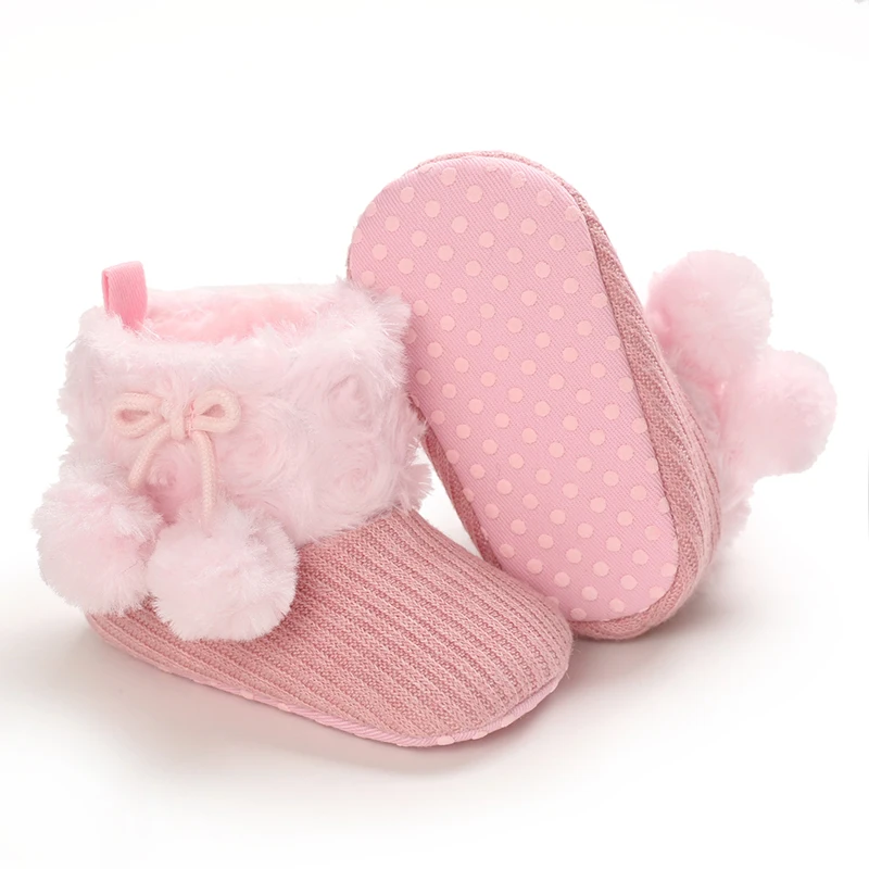 Autunno e inverno bambino peluche scarpe di cotone caldo spesso 0-18 mesi stivali antiscivolo comodi con suola morbida