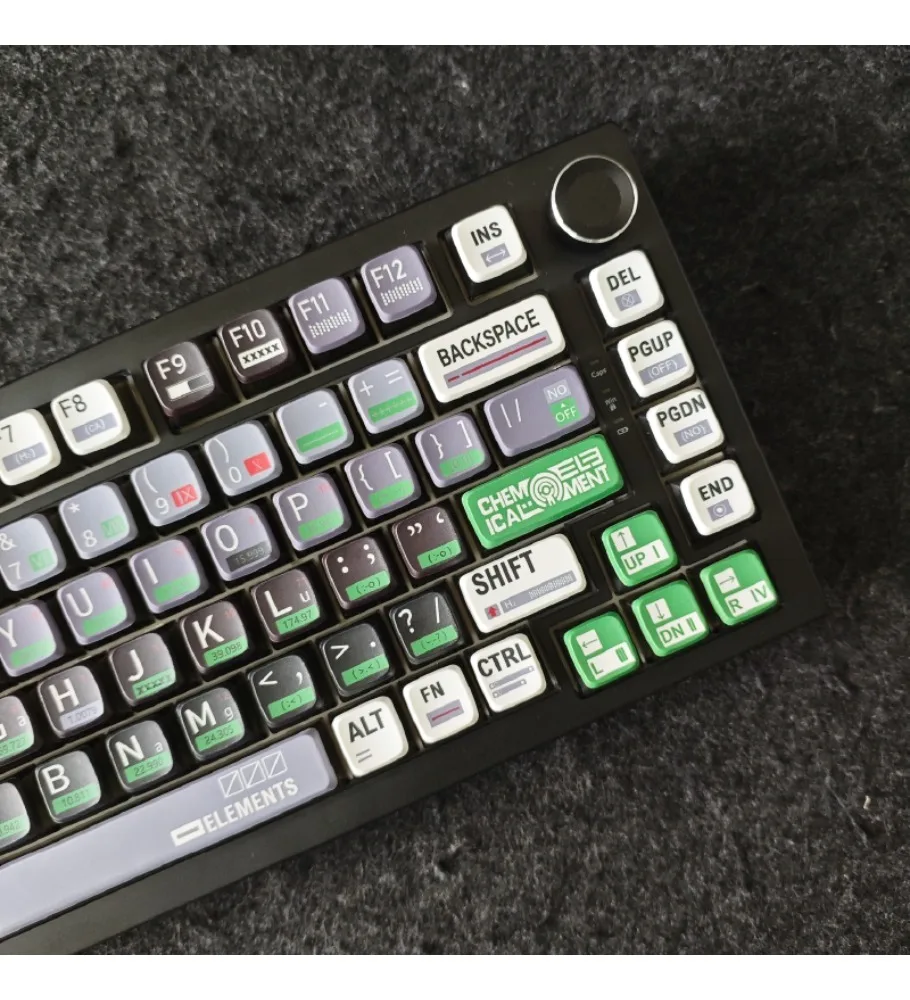 Chemical element two wooting personality four-sided transparent keycap DIY adaptation step from ace68 keys 87 keys 108 keys