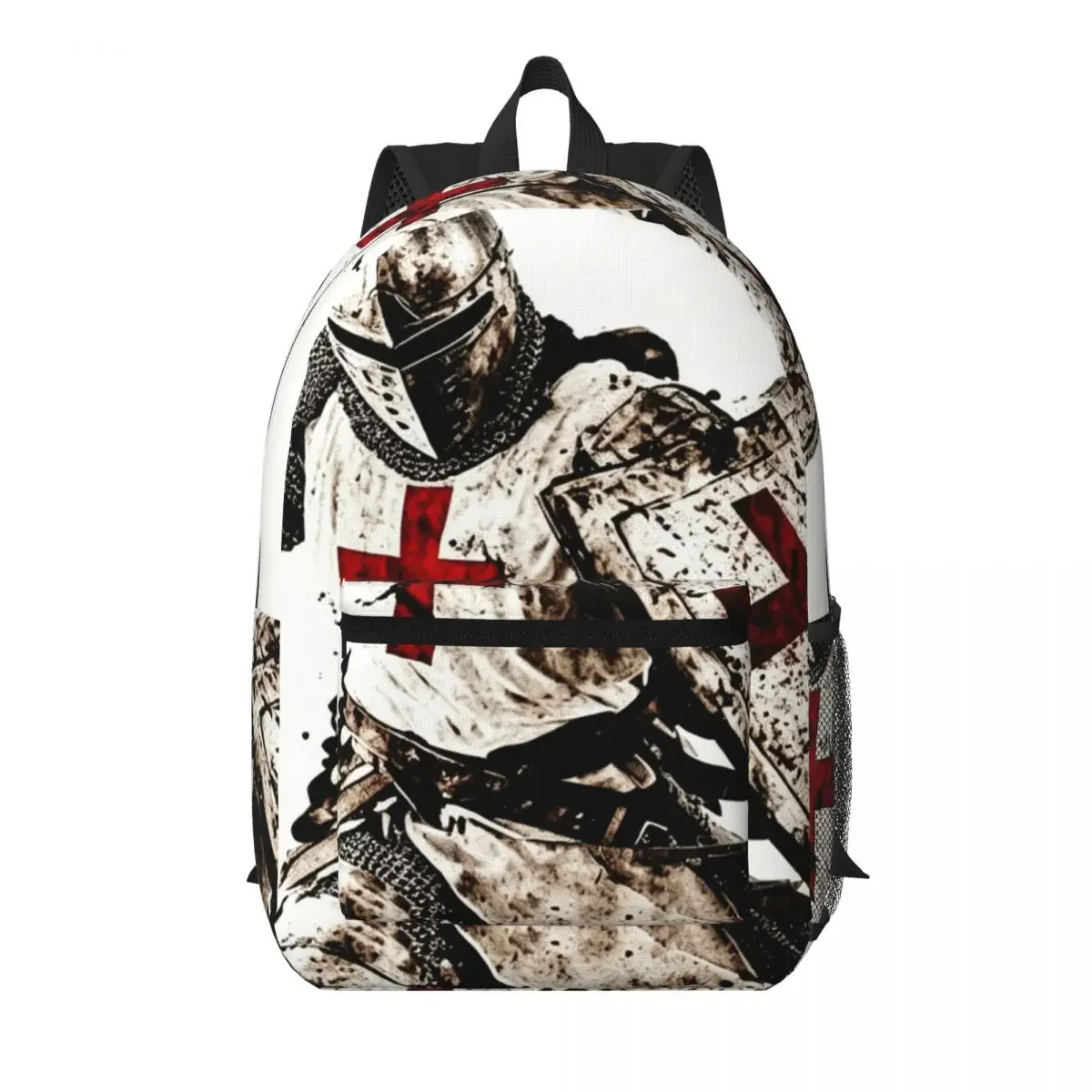 Medieval Knight Vintage Watercolor Art Student Backpack School Bag Hiking Travel Daypack for Boys Girls Bookbag Shoulder Bags
