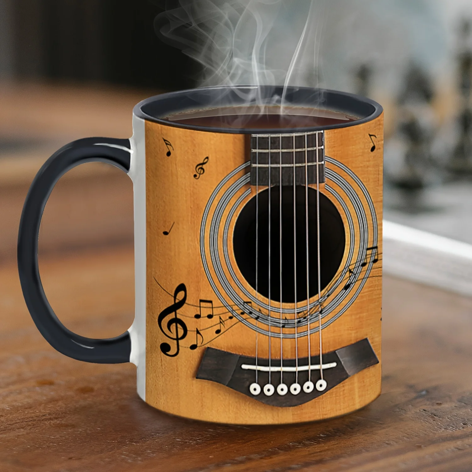 

Guitar Lovers Ceramic Mug Musical Notes Novelty Cups Gift for Music Lovers Friends Family Birthday Anniversary Tea Cocoa Mug