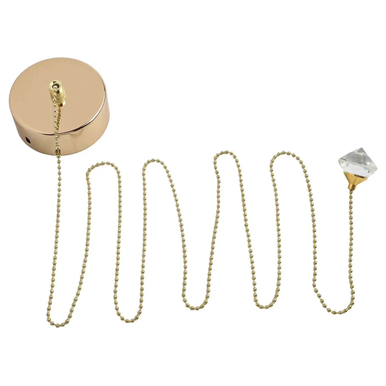 Pendant Style Ceiling Mounted Pull Cord Light Switch Kit with Antique Brass Chain for Controlling Bathroom Fans and Lights