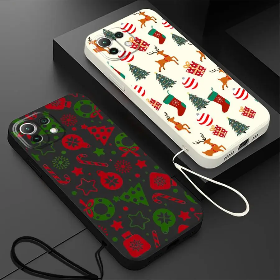 Coque de téléphone pour Xiaomi Mi 13 11 12 Lite 10T 11T 12T Pro, couverture souple, élément de noël créatif à la mode