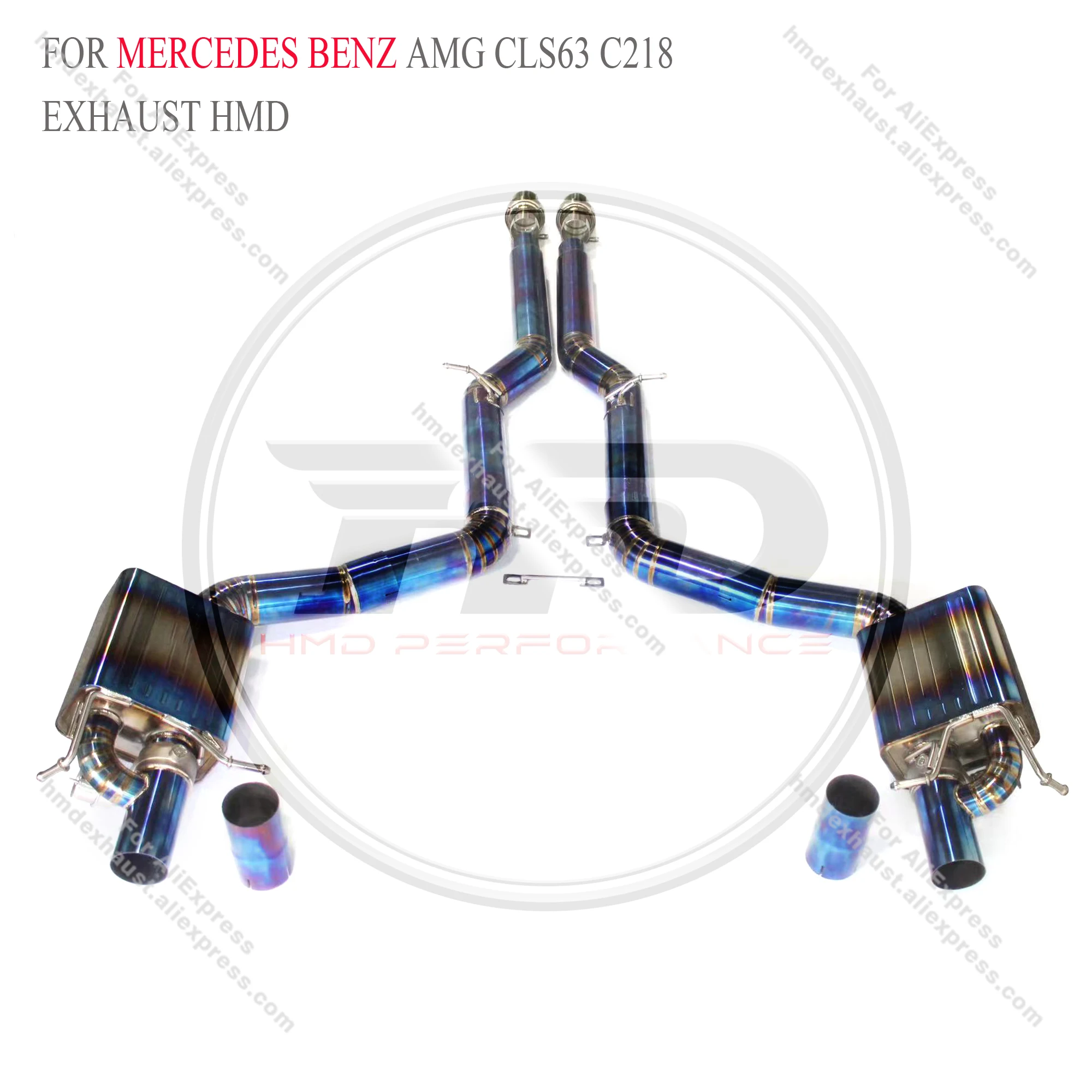 HMD Titanium Exhaust System Performance Catback for Mercedes Benz AMG CLS63 C218 with valve