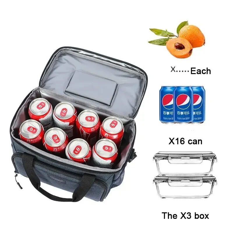 

2023 Portable Shoulder Bag Insulated Thermal Cooler Lunch Box Bag for Work Picnic Bag