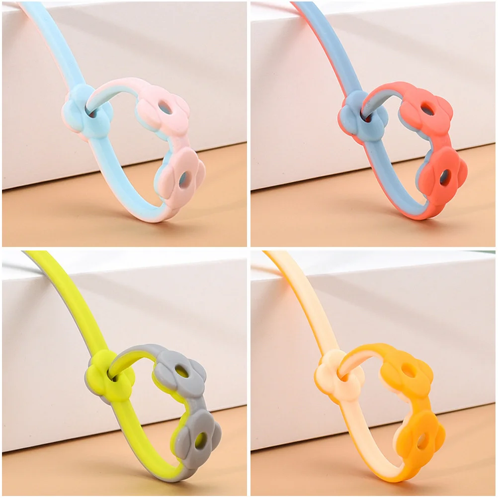 

2pcs Silicone Anti-Lost Pacifier Chain Lightweight Baby Bottle Holder For Toddler Teether Soother Stroller Rope Dust-Proof Wrist