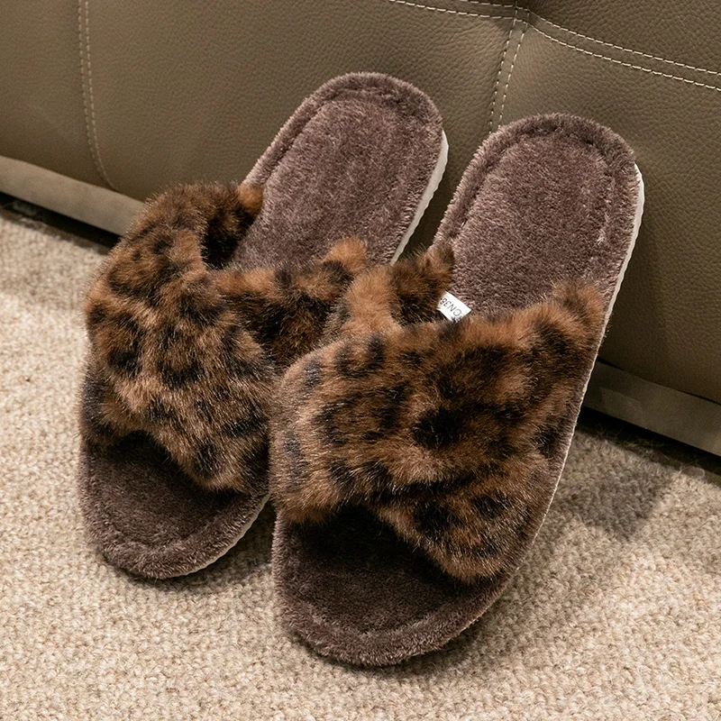 Men's Leopard Print Slide Slippers - Breathable Open-Toe House Shoes with Non-Slip Soft Sole, Comfortable Unisex Indoor/Outdoor image 2