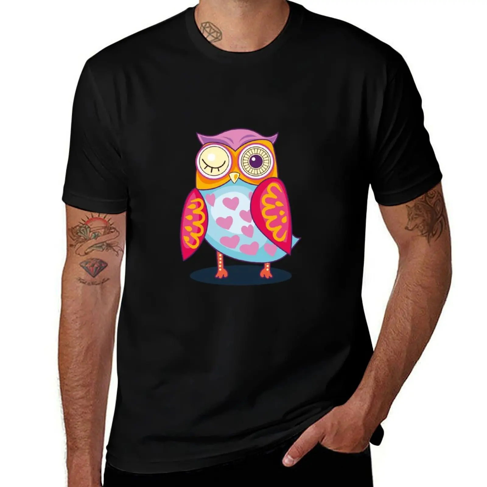 

Cute and funny cartoon owl T-Shirt t shirts for man cotton soft t shirt man designer T-shirt