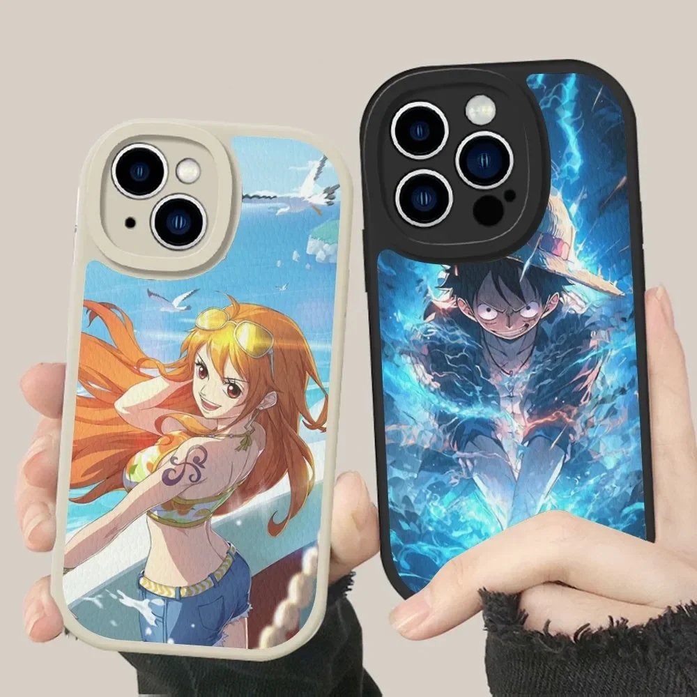 Anime comics o-one p-stücke telefon hülle hartes leder für iphone 14 13 12 mini 11 14 pro max xs x xr 7 8 plus fundas