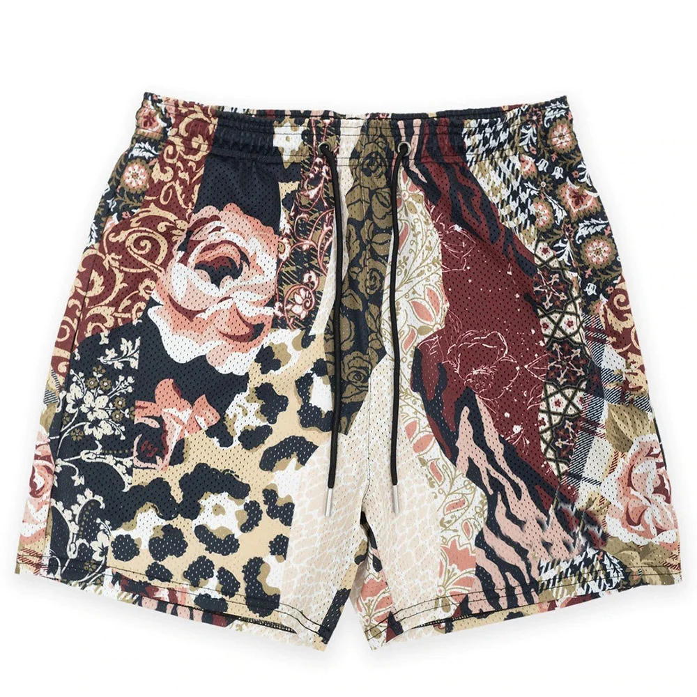 New Flowers Design Shorts Women Men Vintage Trendy Oversize Street Sports Outdoor Shorts Hawaii Beach Short Pants Swim Trunks
