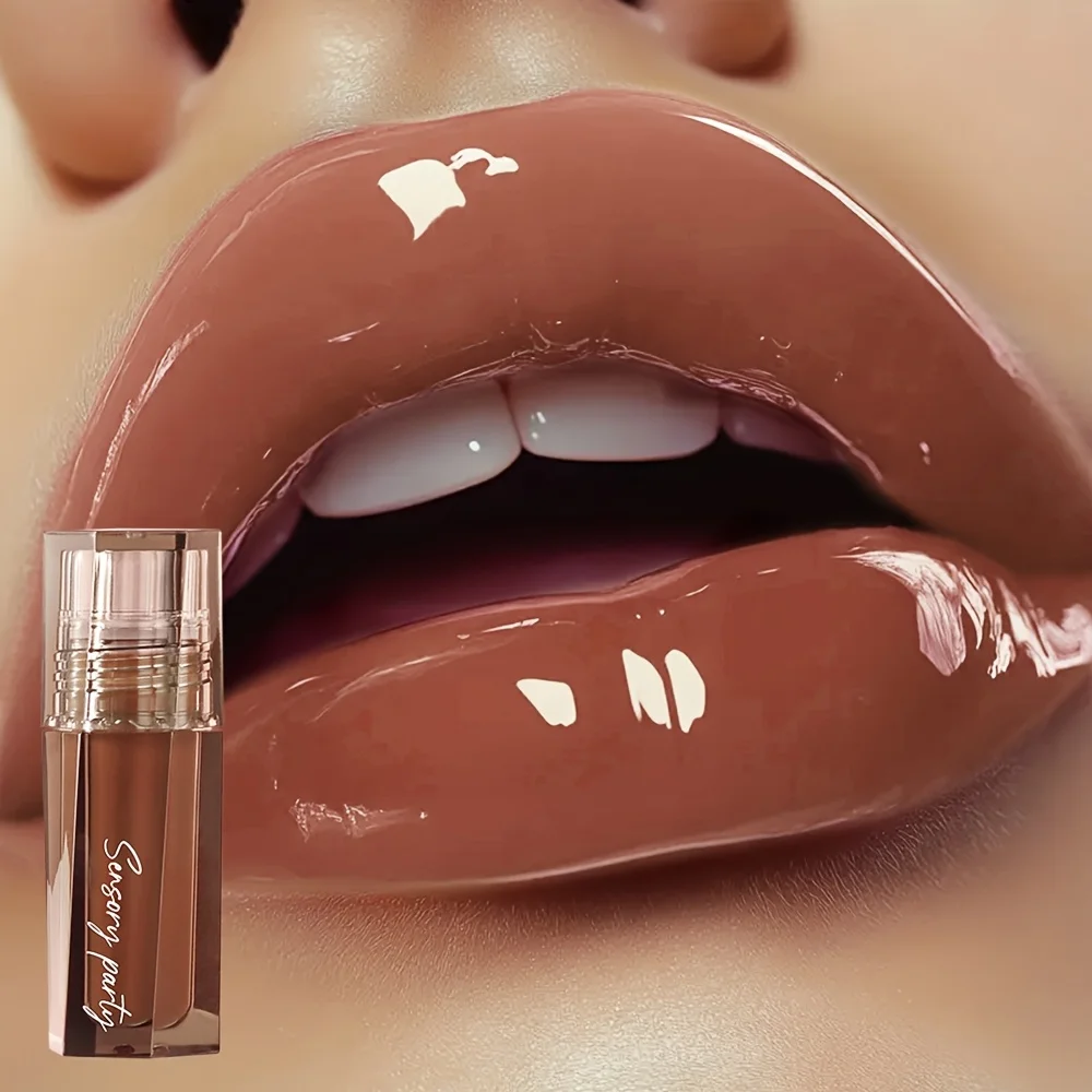 Berry Shine Lip Gloss, Waterproof Long Lasting Moisturizing Liquid Lipstick, Smooth Non-Stick Cup Full Lips Makeup