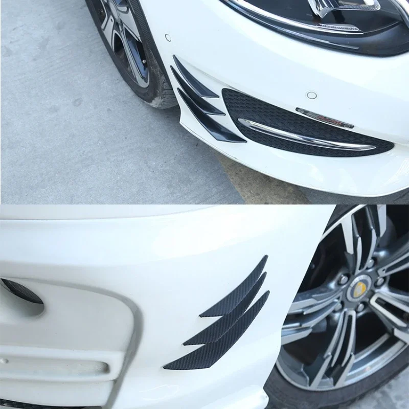 6Pcs Universal Car Front Bumper Canards Splitter Fins Diffuser Lip Chin Spoiler Valence Decor Tuning Accessories