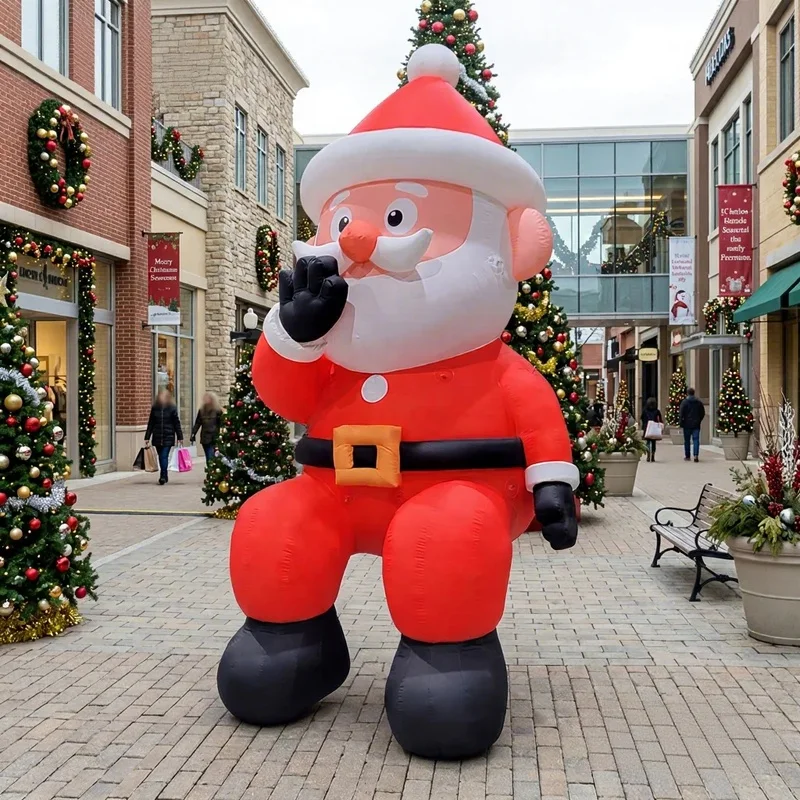 Large Sitting Inflatable Santa Christmas Decoration, Advertising Model Inflatable Santa Mascot for Xmas Festival Display