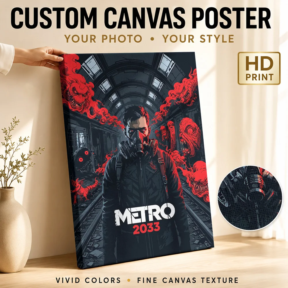 Metro Metro 2033 Soldier In Tunnel Framed Canvas Poster Customized Photo Red And Black Shading Wall Art For Gaming Den Birthday Gift - Aliexpress Deal