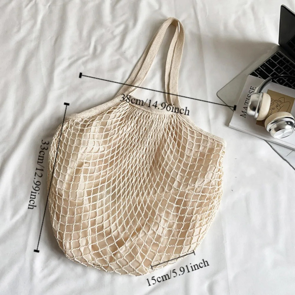 พับแบบพกพา Hollow ทอกระเป๋าสะพายสไตล์เกาหลีขนาดใหญ่ความจุทอกระเป๋าของชําโบว์โพลีเอสเตอร์กระเป๋าถือว่ายน้ํา