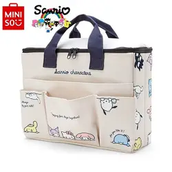 Miniso Hello Kitty Women's Handbag Fashionable High Quality Diaper Bag Cartoon Large Capacity Multi Functional Storage Mommy Bag