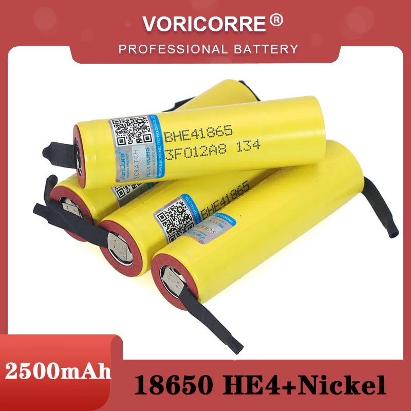 Nowa oryginalna bateria HE4 2500mAh li-lon 18650 3.7V moc akumulatory Max 20A, rozładowanie 35A + arkusz niklu