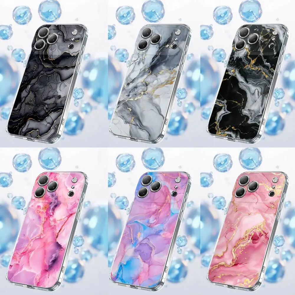 

Gold Black Marble Texture Pink Phone Case For iPhone 12,16,11,14,13,17,15 Plus,Pro,Max,Plus,E,Air,Mini Transparent Cover
